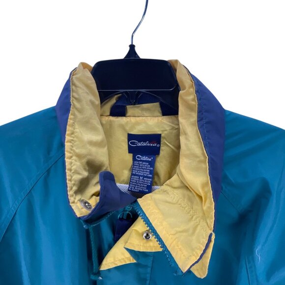 Vintage Catalina Windbreaker Jacket Nautical Flag Detail Men's M Outdoor Casual - Picture 3 of 9